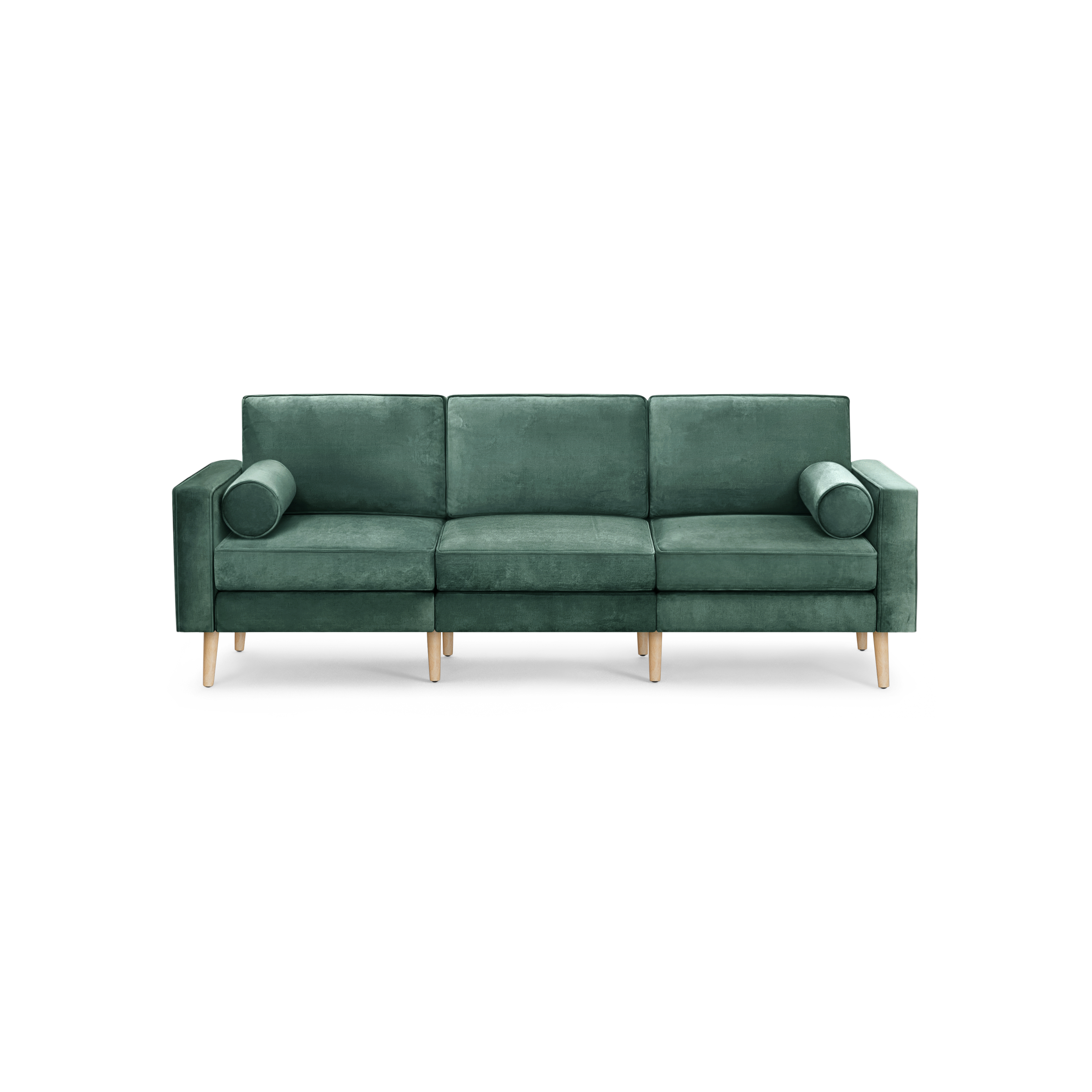 Nomad Velvet Sofa - Jade - Performance Velvet / Oak - Wood