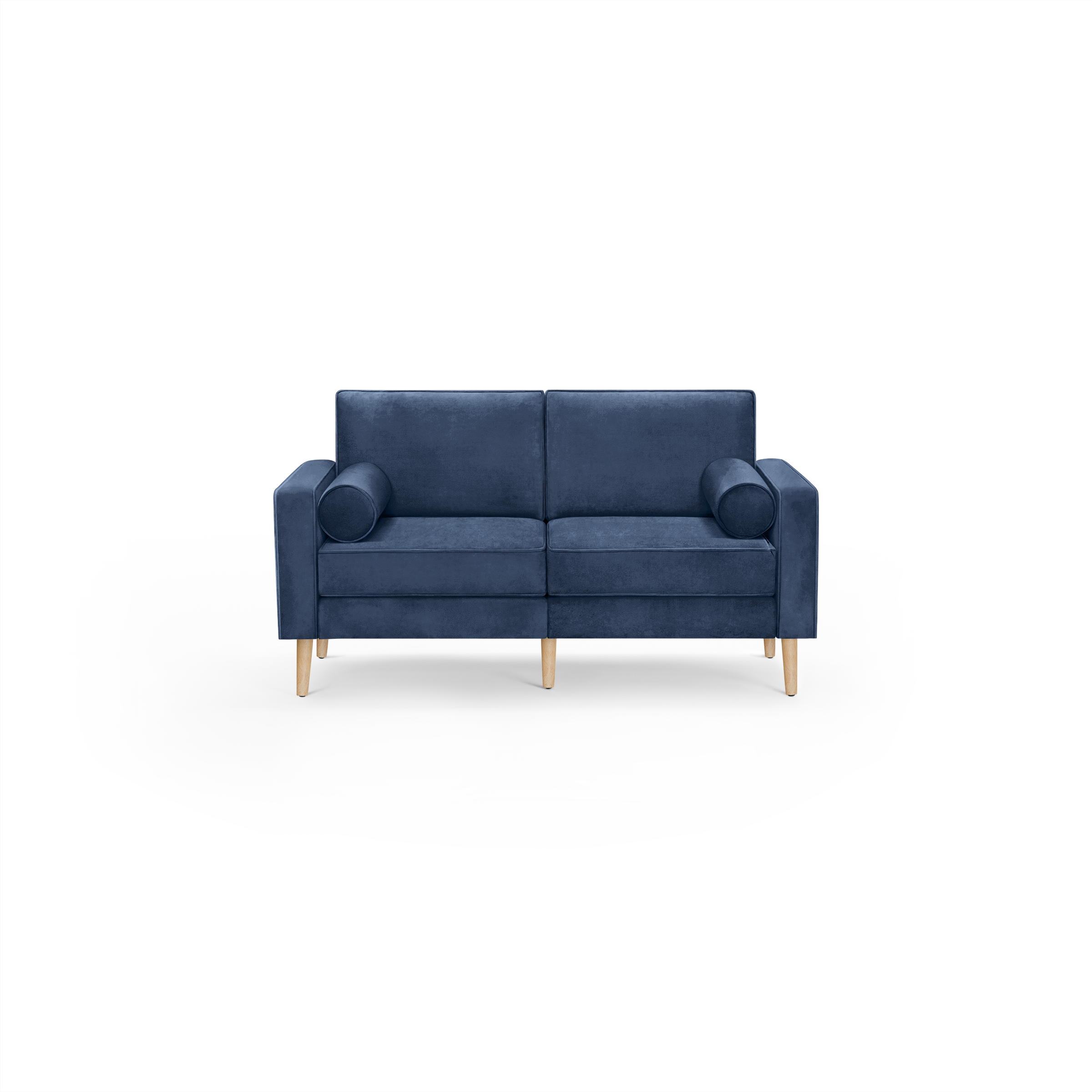 Nomad Velvet Loveseat - Midnight - Performance Velvet / Oak - Wood