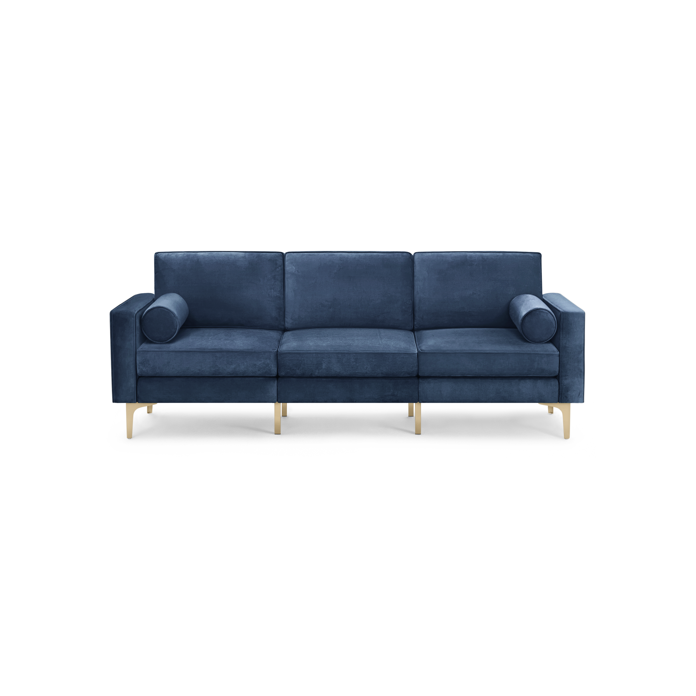Nomad Velvet Sofa - Midnight - Performance Velvet / Brass - Metal