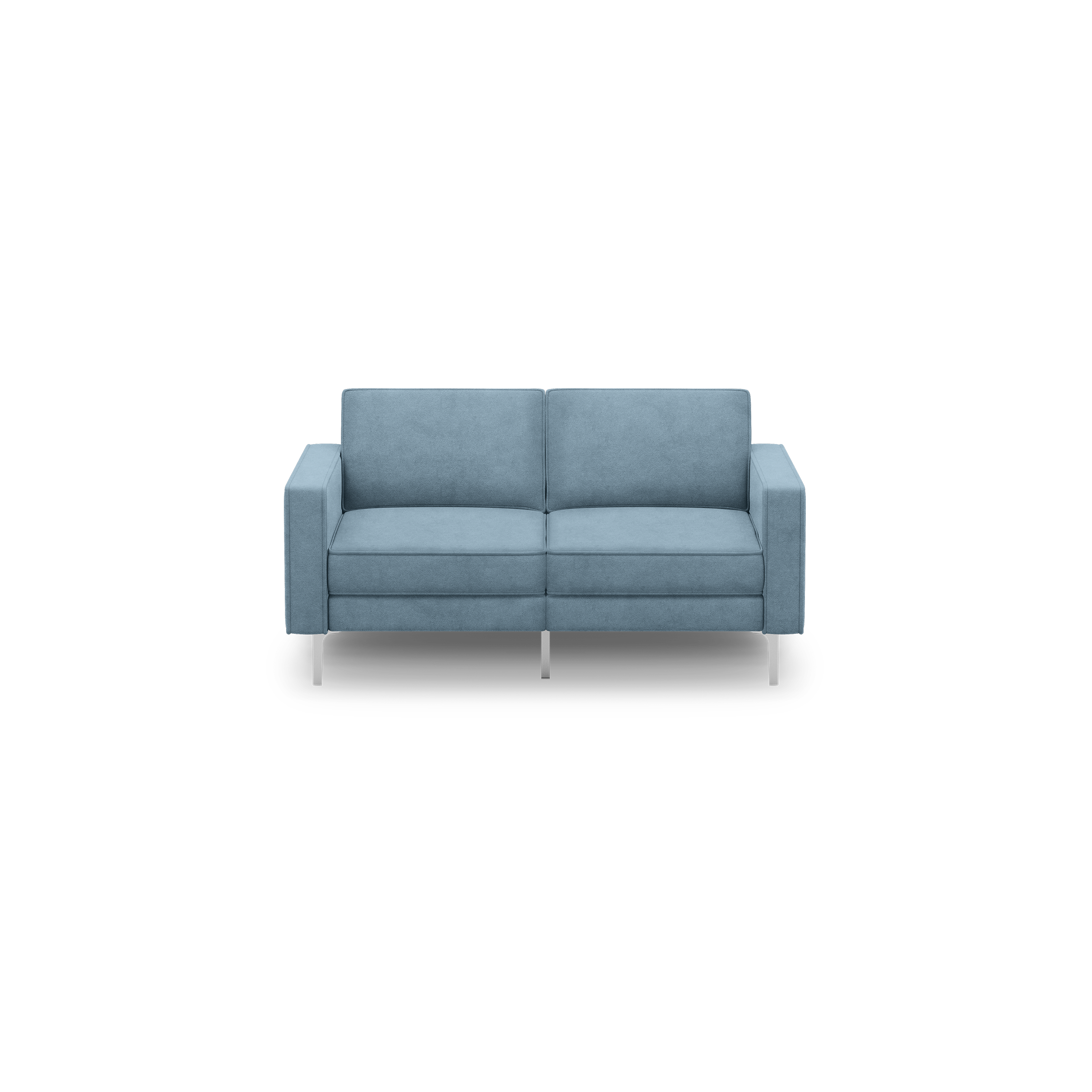 Nomad Velvet Loveseat - Ocean - Performance Velvet / Chrome - Metal