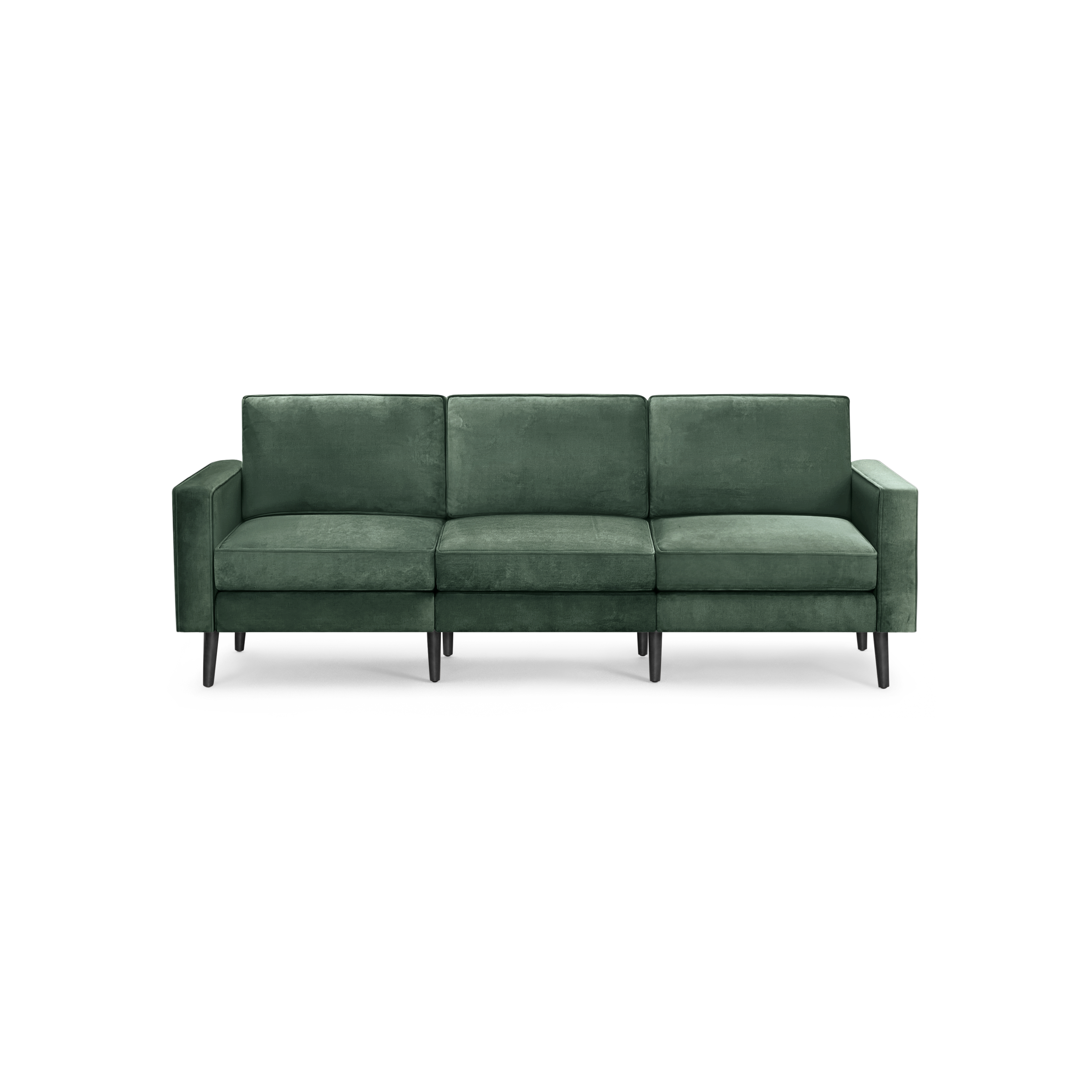modern green velvet sofa with black legs and a deep green velvet upholstery sofa with black legs and a deep green velvet upholster