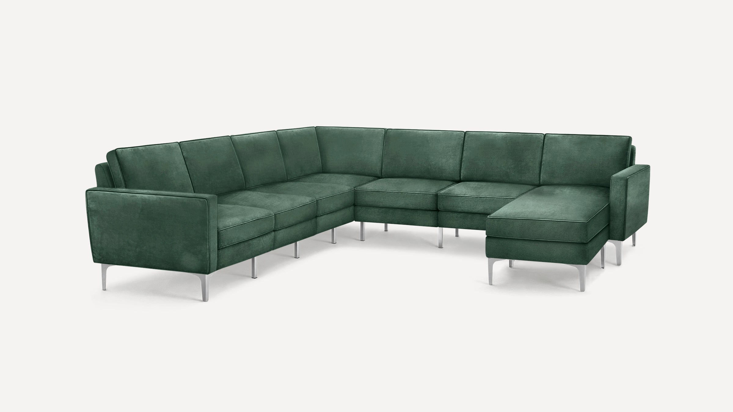 Nomad Velvet 7-Seat Corner Sectional with Reversible Chaise