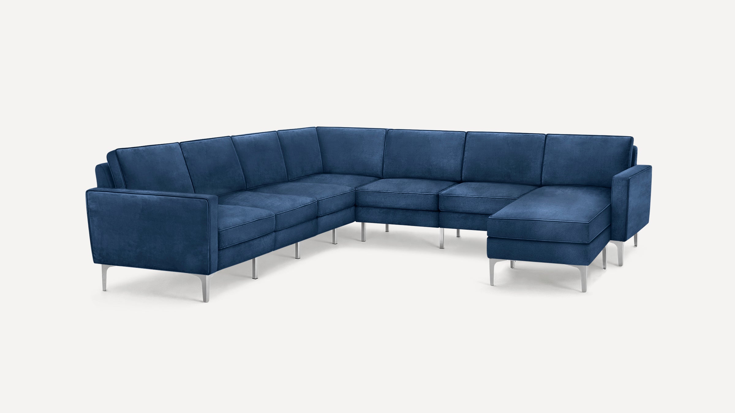 Nomad Velvet 7-Seat Corner Sectional with Reversible Chaise