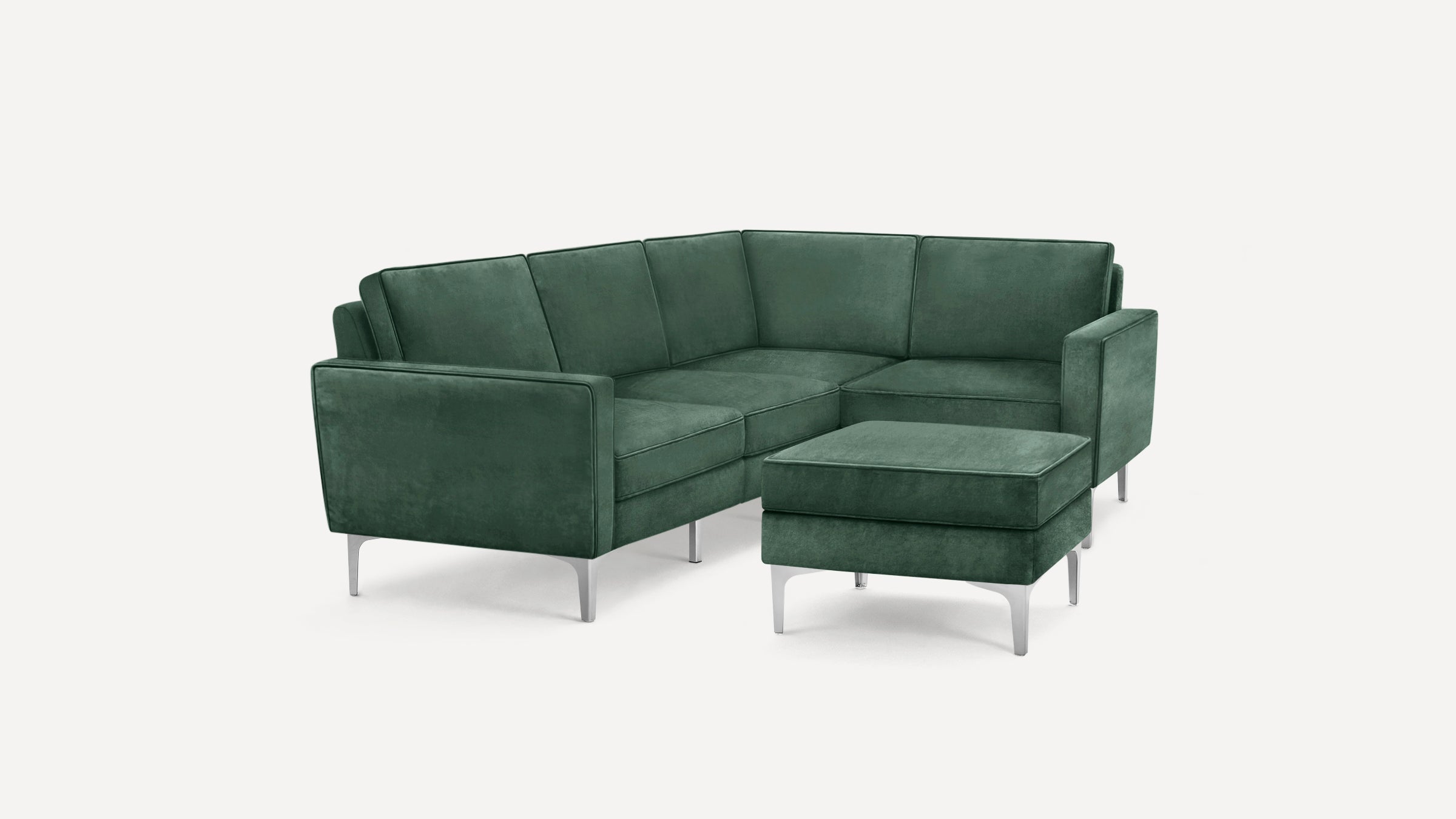 Nomad Velvet 4-Seat Corner Sectional with Ottoman
