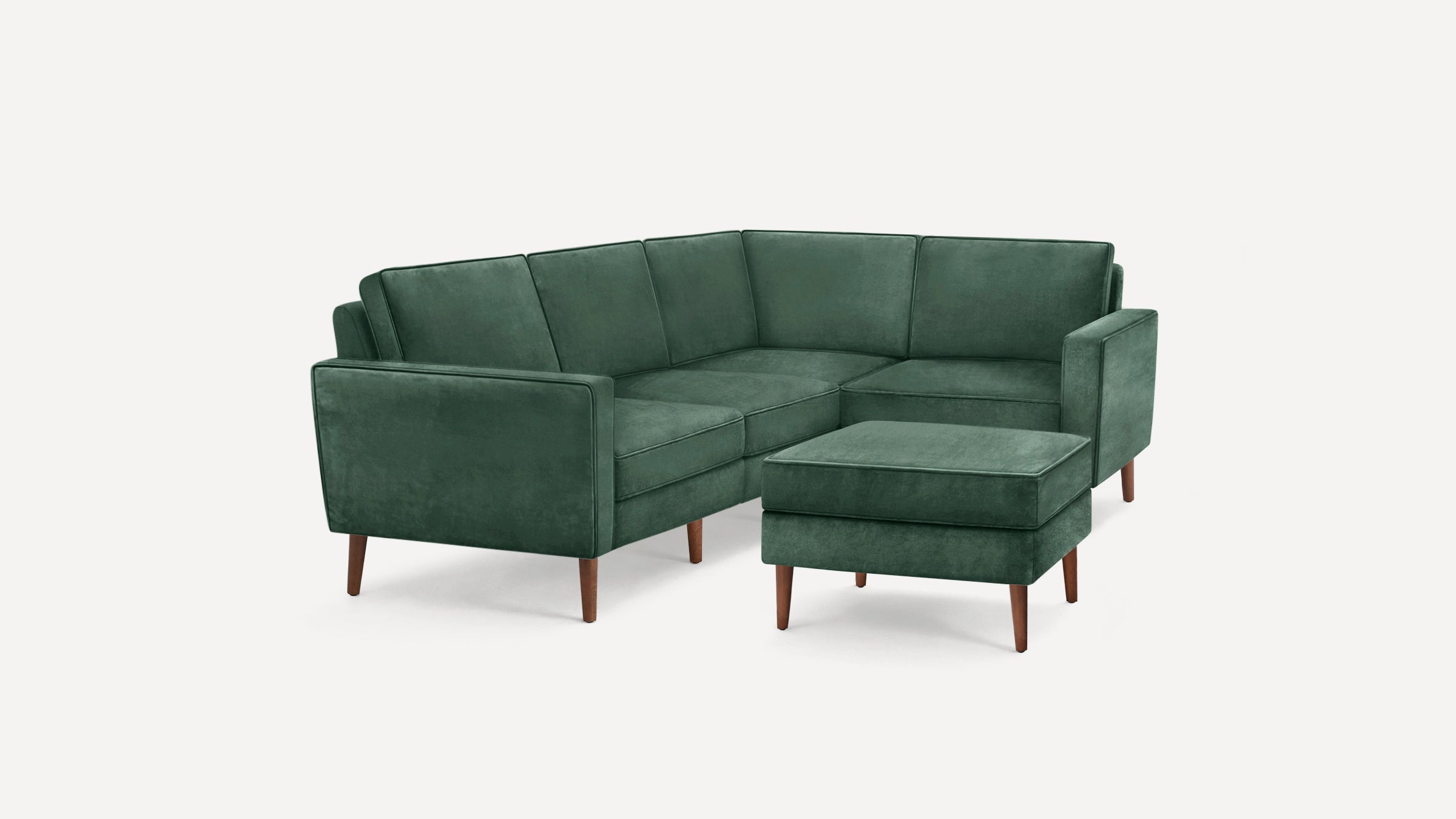 Nomad Velvet 4-Seat Corner Sectional with Ottoman