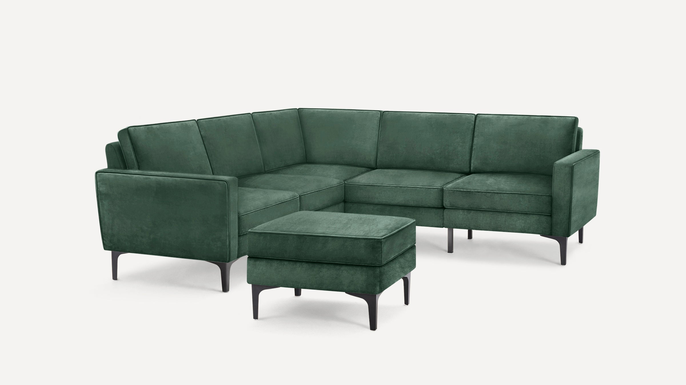 Nomad Velvet 5-Seat Corner Sectional with Ottoman