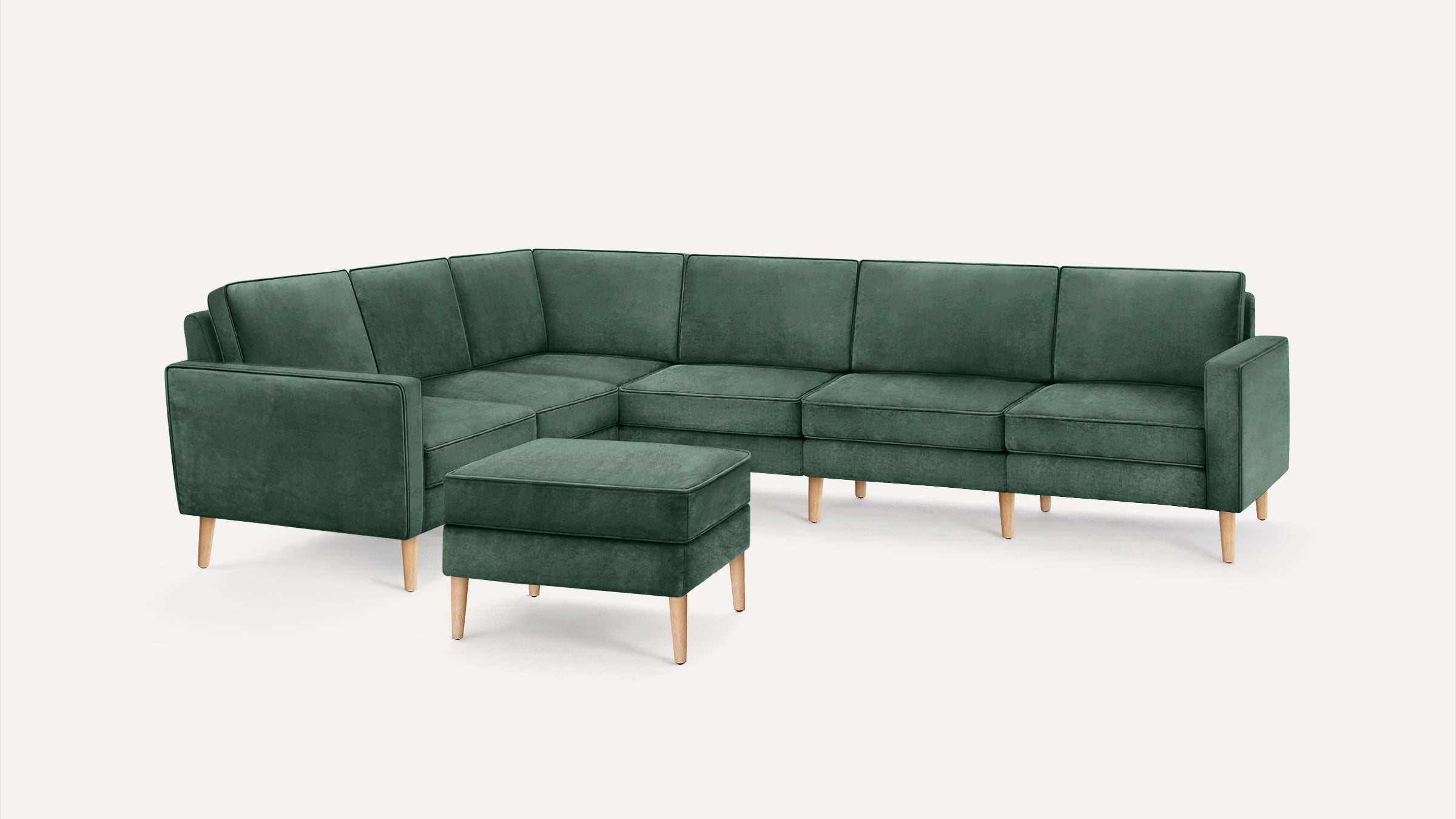 Nomad Velvet 6-Seat Corner Sectional with Ottoman