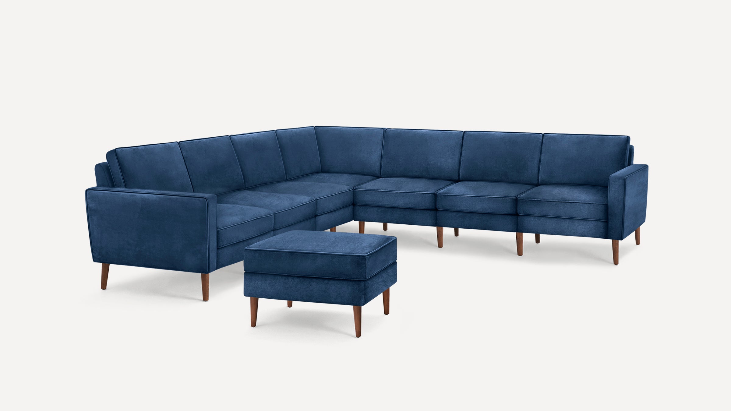 Nomad Velvet 7-Seat Corner Sectional with Ottoman