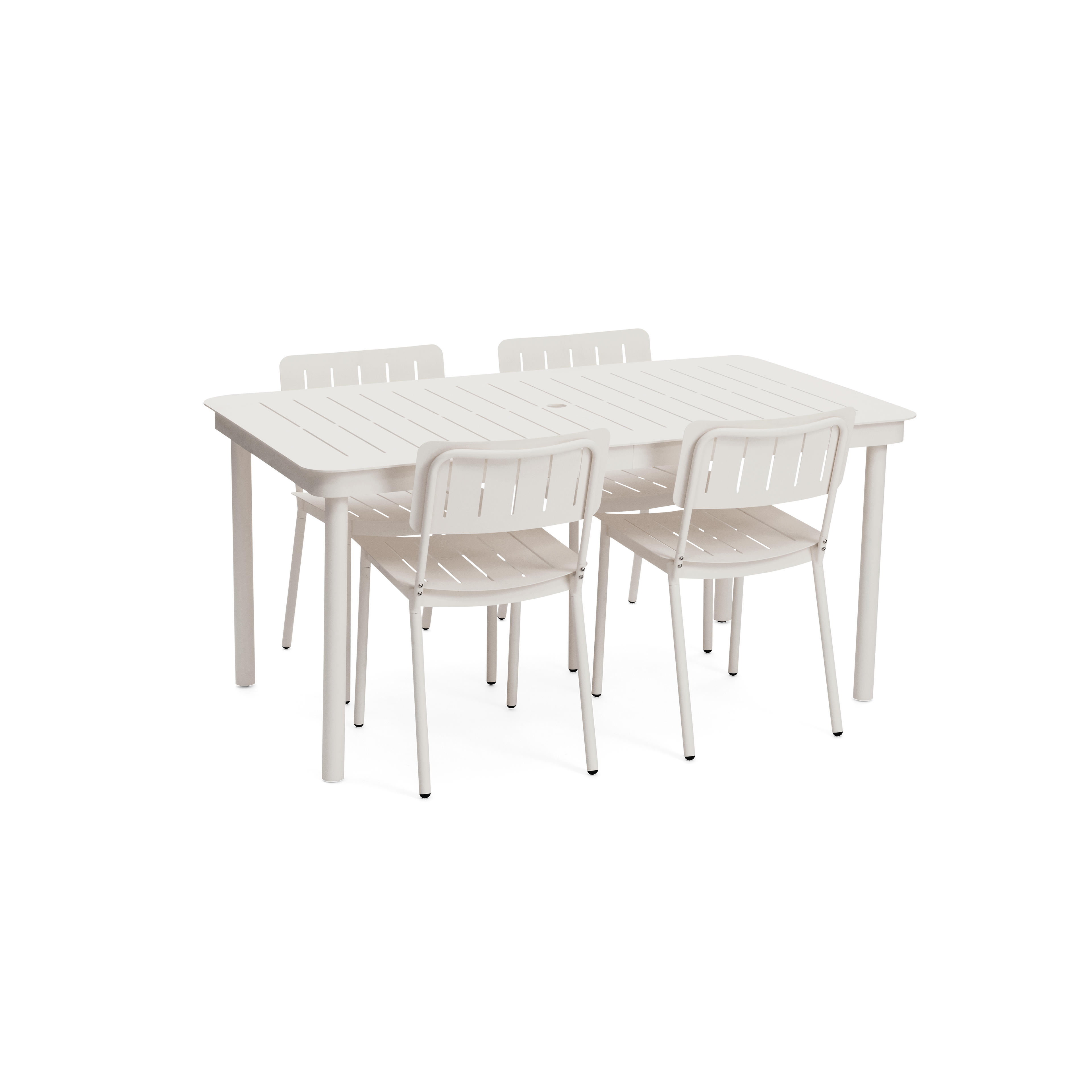 Relay Outdoor Dining Table & Chairs Set - Set of 4 / Salt