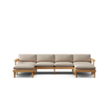 Dunes Teak King Double Lounger - Sand - All Weather Fabric