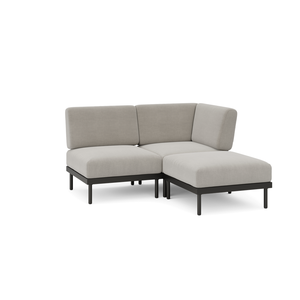 Relay Outdoor 3-Piece Open Sectional - Shale