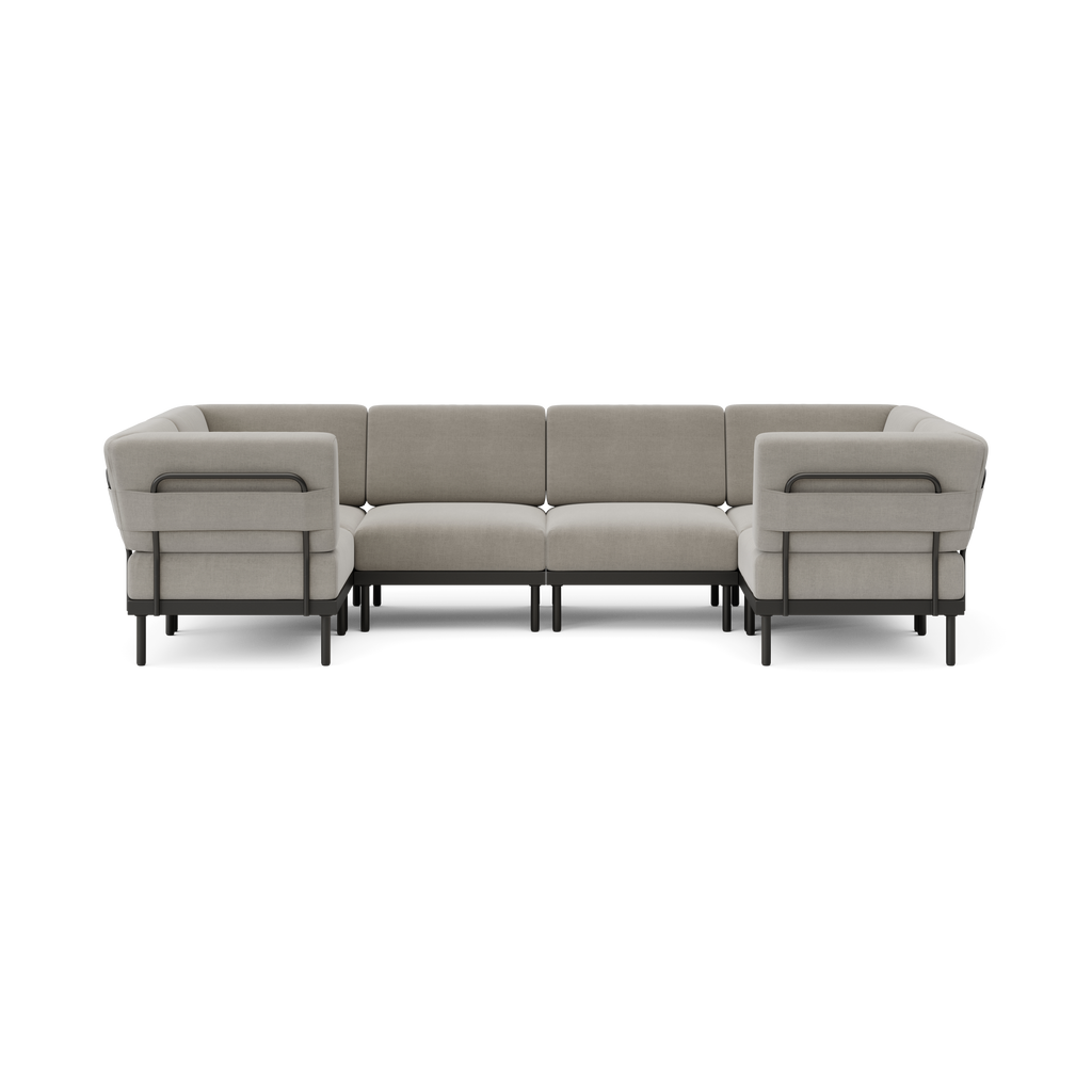 Relay Outdoor 6-Piece U Sectional - Shale