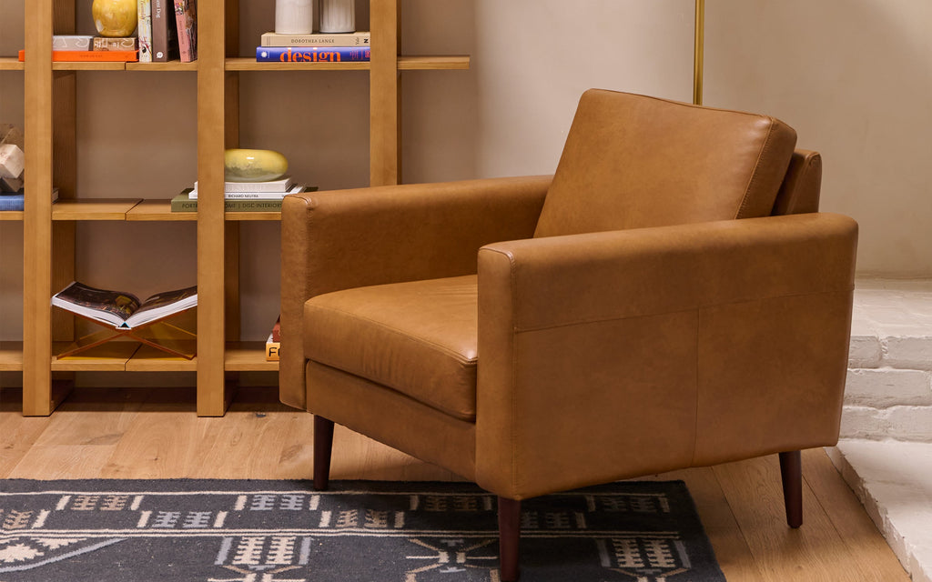 Nomad Leather Club Chair with Ottoman