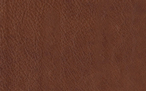 Close-up of rich brown textured leather surface with natural grain patterns and fine creases.