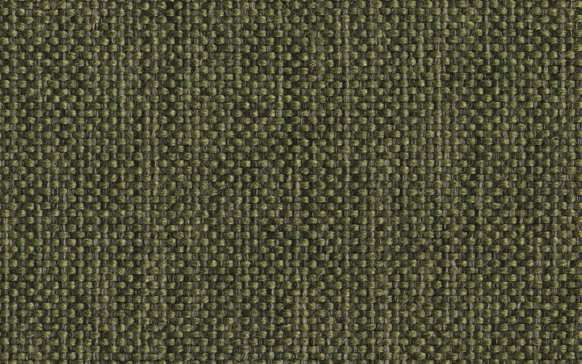 Close-up of tightly woven fabric in olive green and muted green threads, showing a textured square pattern weave.