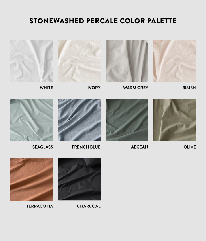 Stonewashed Organic Cotton Percale Sheet Set