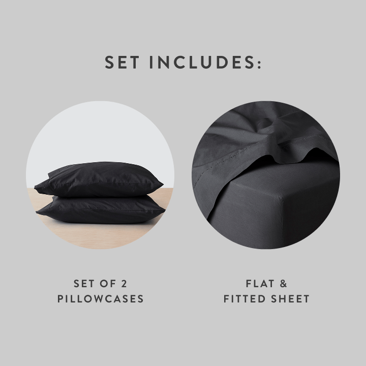 Stonewashed Organic Cotton Percale Sheet Set
