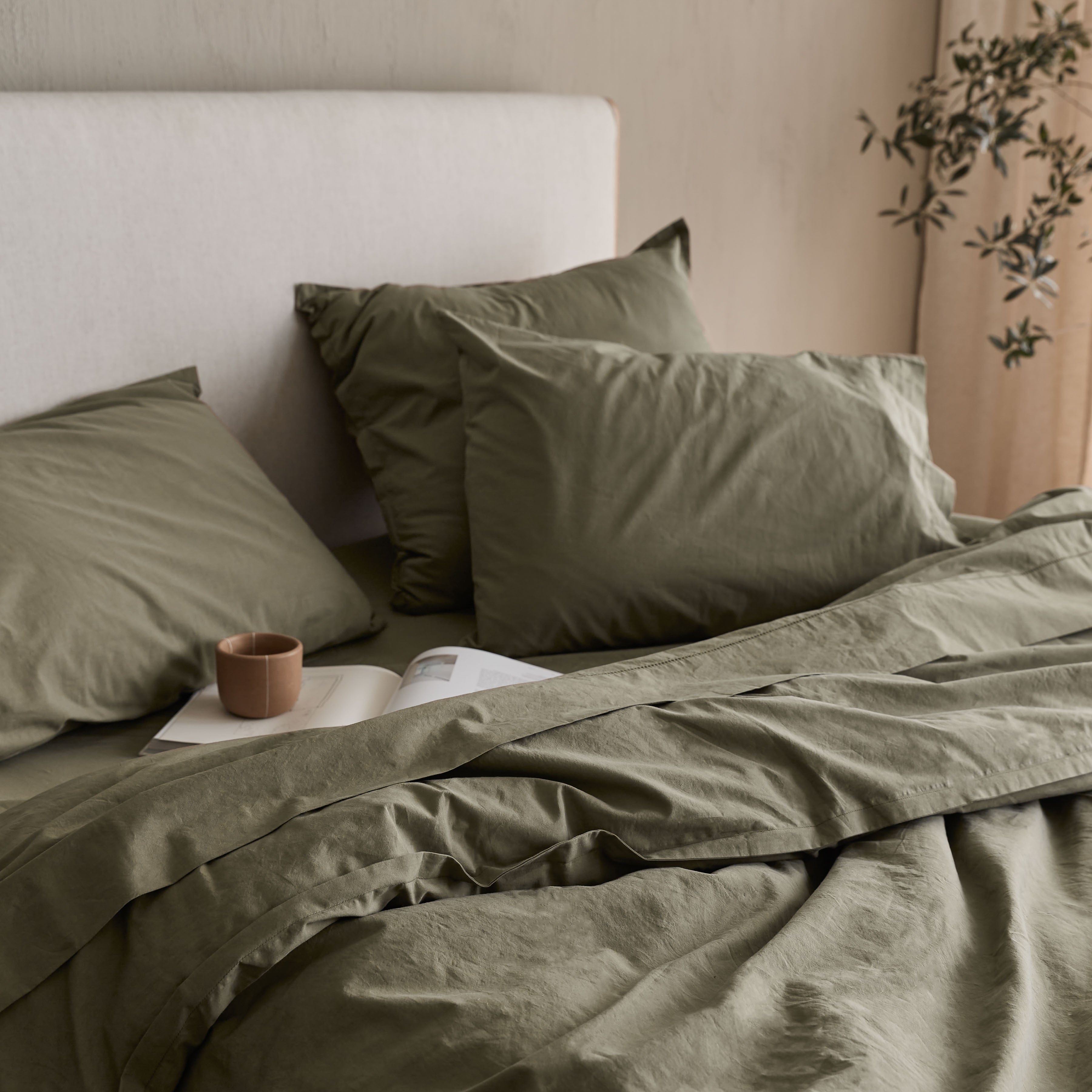 Stonewashed Organic Cotton Percale Sheet Set