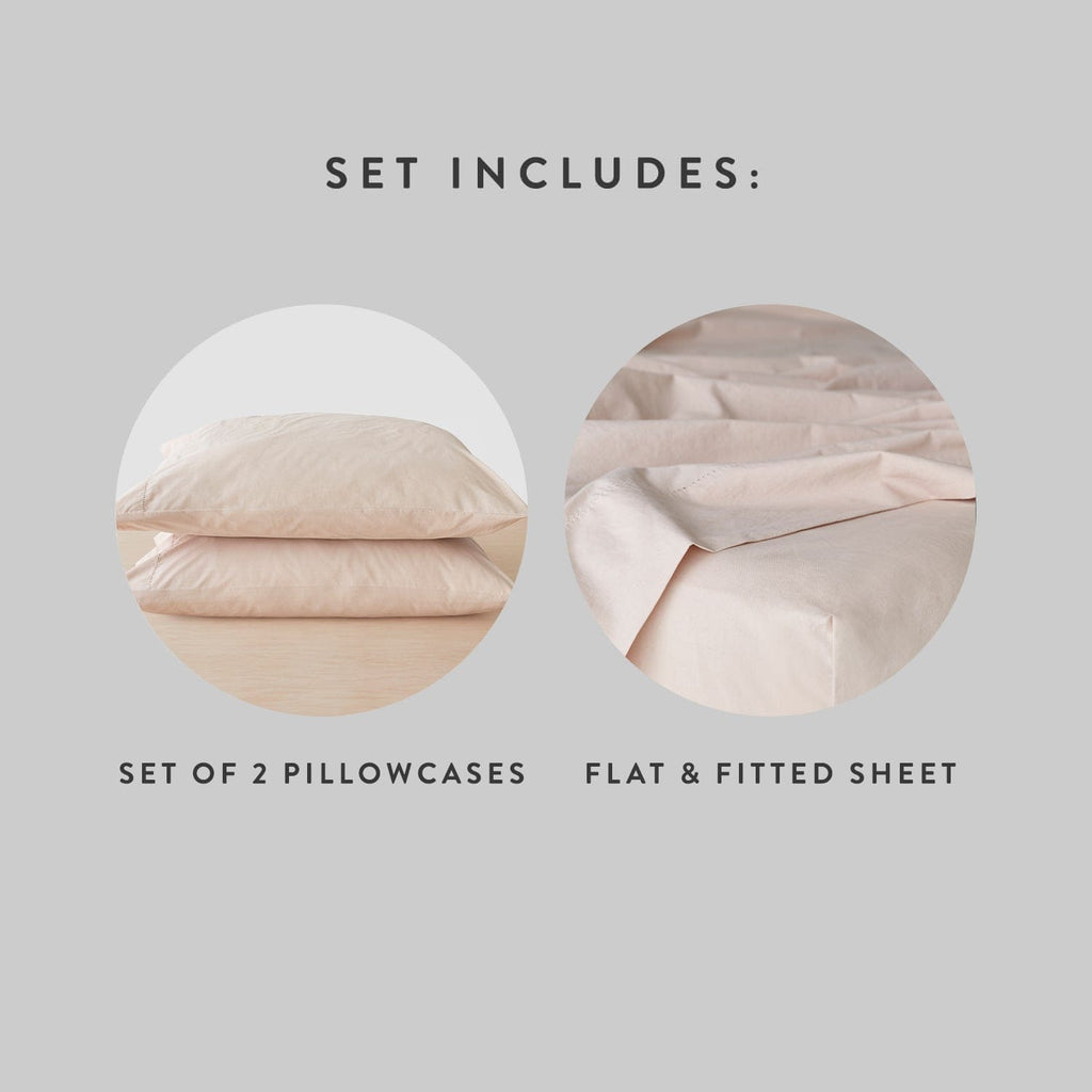 Stonewashed Organic Cotton Percale Sheet Set