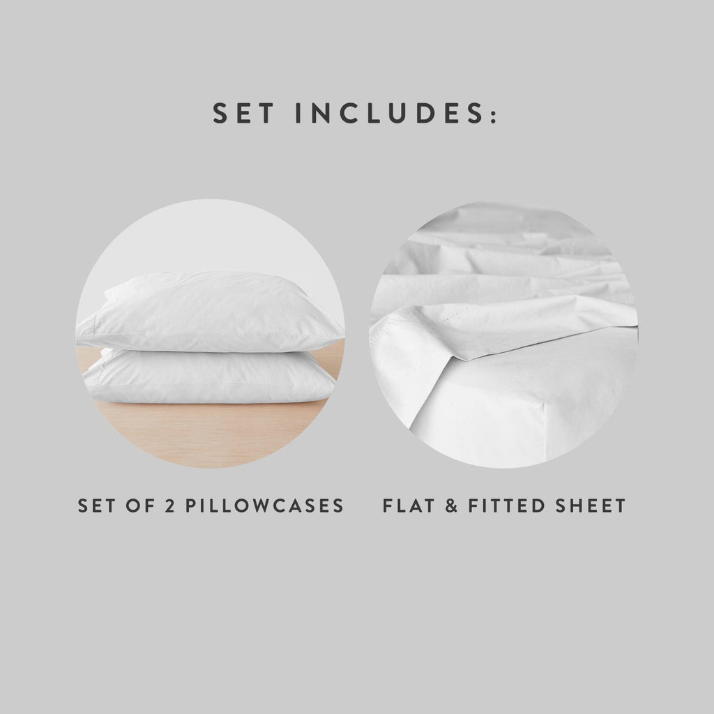 Stonewashed Organic Cotton Percale Sheet Set