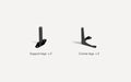 Two black metal support legs and two black metal corner legs for furniture assembly on a white background.